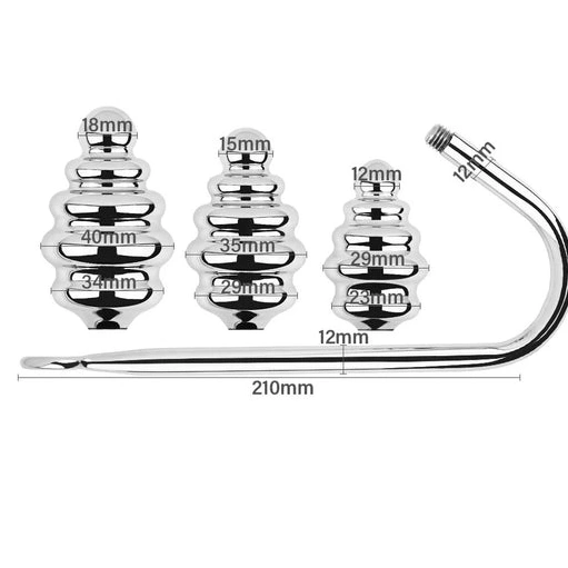 Anal Hooks Ribbed GreatBenefit Screw-in Set Anal Hook 8826 0725